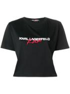 Karl Lagerfeld Karl Lagerfeld X Kaia Cropped T-shirt - Black