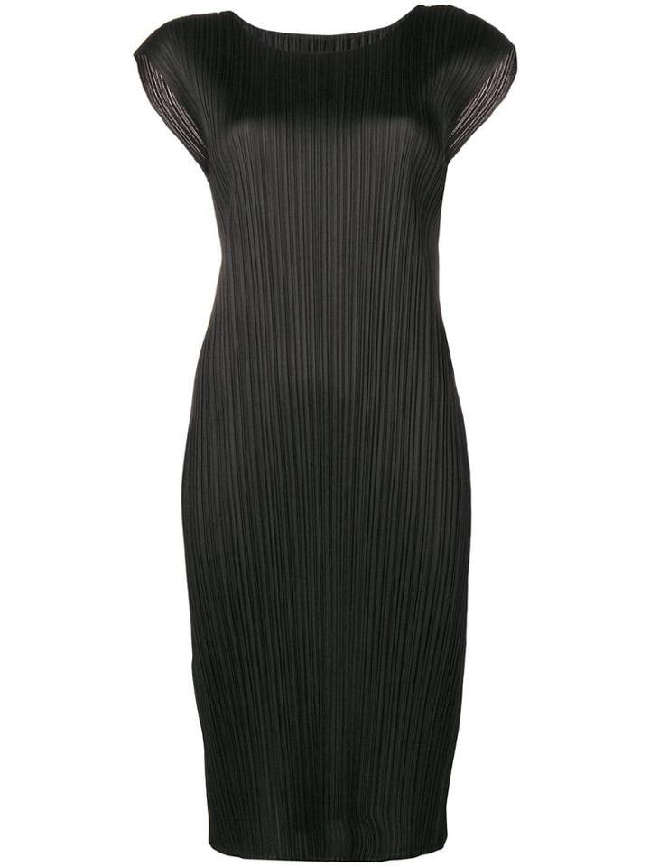 Pleats Please By Issey Miyake Pleated Midi Dress - Black
