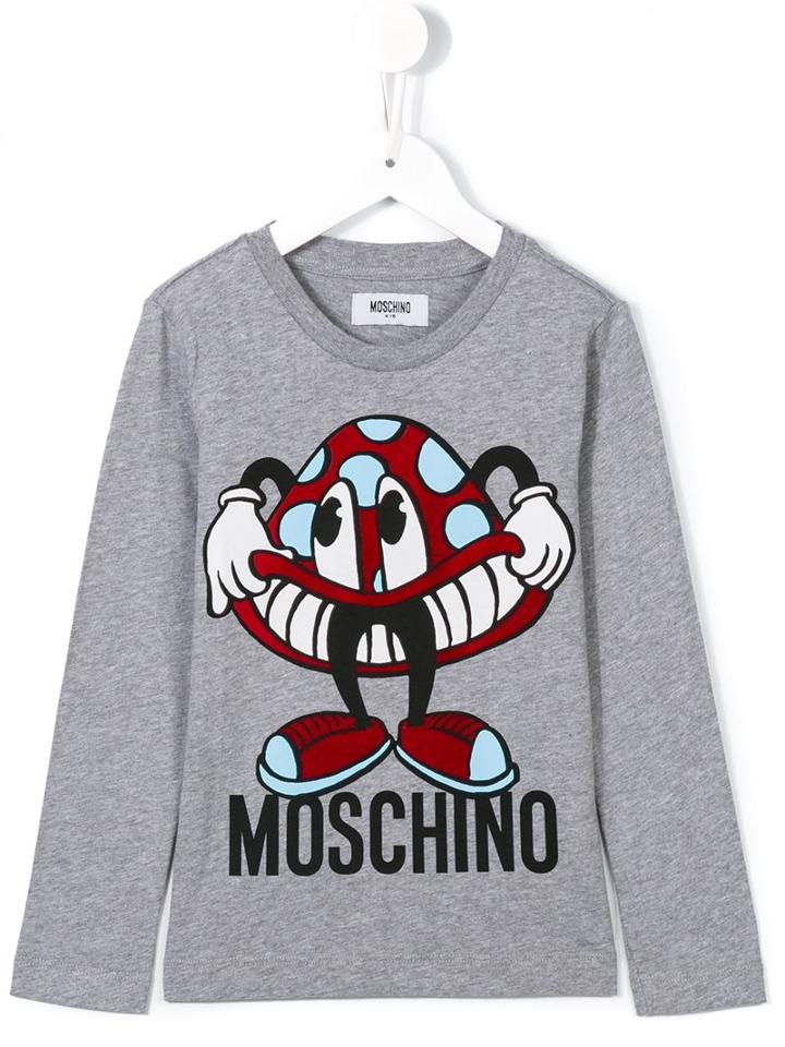Moschino Kids Cartoon Print T-shirt, Boy's, Size: 10 Yrs, Grey