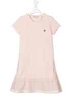 Moncler Kids Side Fastened Logo Dress, Girl's, Size: 14 Yrs, Pink/purple