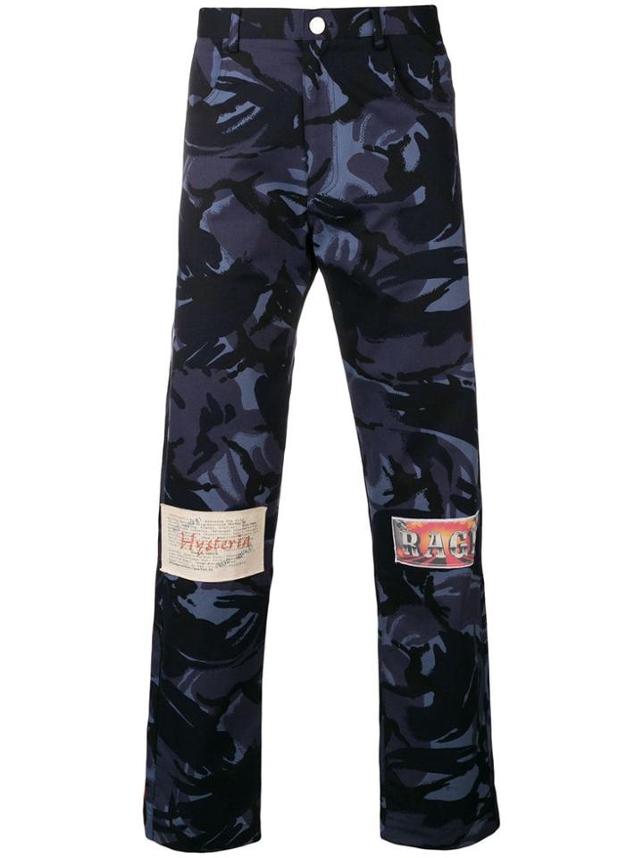 Martine Rose Knee Patch Straight Trousers - Blue