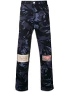 Martine Rose Knee Patch Straight Trousers - Blue