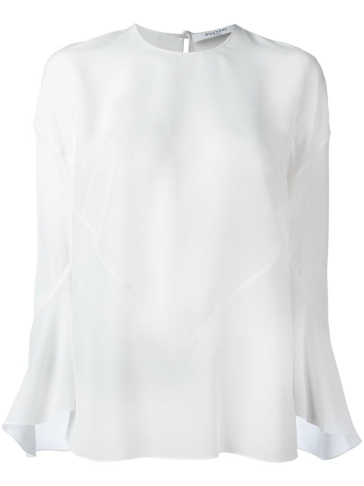 Givenchy Flared Sleeve Blouse, Women's, Size: 40, White, Silk