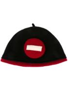 Le Chapeau Stop Sign Motif Beanie, Women's, Black, Wool