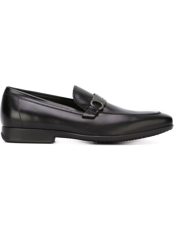 Salvatore Ferragamo Gancio Bit Loafers, Men's, Size: 9, Black, Rubber/leather