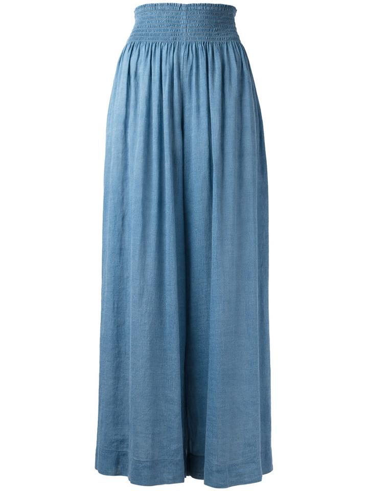 Forte Forte Flared Pants, Women's, Size: 2, Blue, Cotton/linen/flax