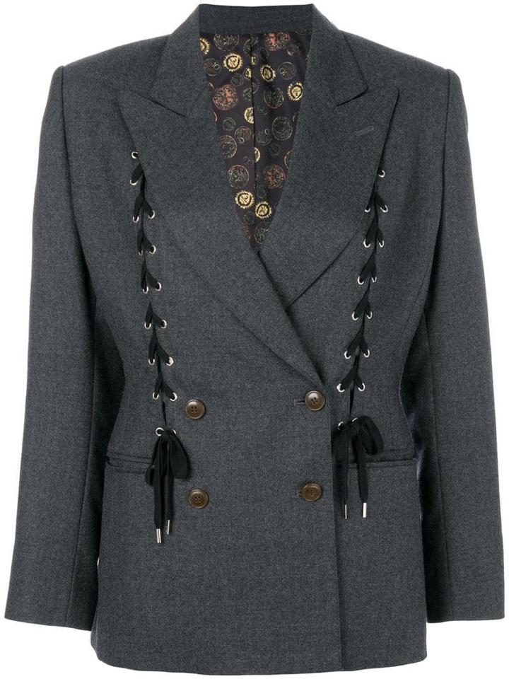 Jean Paul Gaultier Pre-owned Lace-up Double-breasted Jacket - Grey