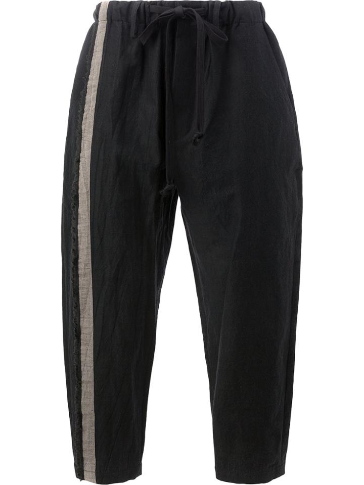 Uma Wang Contrast Drawstring Track Pants - Black