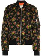 Gucci Floral Printed Short Bomber Jacket - Black