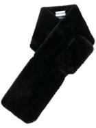 Stand Textured Furry Scarf - Black