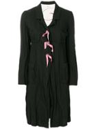 Romeo Gigli Vintage Creased Midi Coat - Black