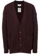 Maison Margiela - Cable Knit Cardigan - Men - Wool - M, Brown, Wool