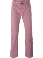 Jacob Cohen Slim Fit Chinos, Men's, Size: 32, Pink/purple, Spandex/elastane/cotton