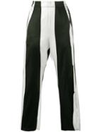 Ann Demeulemeester Stripe Cropped Trousers, Women's, Size: 42, Black, Silk/spandex/elastane