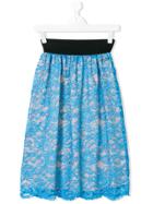 Marco Bologna Kids Teen Floral Lace Patterned Skirt - Blue