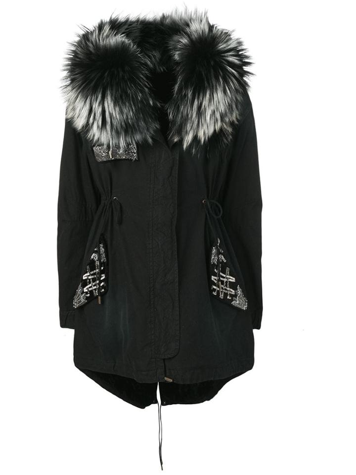 Mr & Mrs Italy Hooded Mid-length Parka - Black