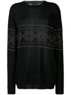 Laneus - Studded Pattern Sweatshirt - Men - Cotton - 50, Black, Cotton