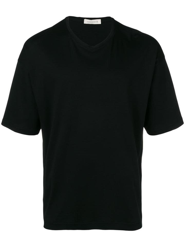 Mackintosh Black Cotton V-neck T-shirt Gcs-026