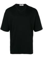 Mackintosh Black Cotton V-neck T-shirt Gcs-026