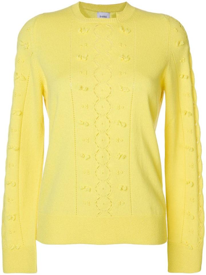 Barrie Frayed Knit Jumper - Yellow