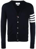 Thom Browne - V-neck Cardigan With 4-bar Stripe In Navy Merino - Men - Wool - 4, Blue, Wool