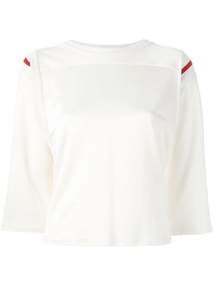 Mm6 Maison Margiela Rear Print Sweatshirt, Women's, Size: Medium, Beige, Cotton