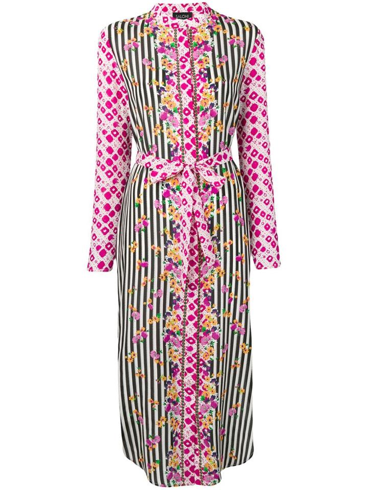 Saloni Mixed-print Shirt Dress - Pink