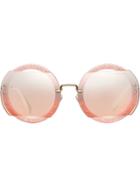 Miu Miu Reveal Glitter Sunglasses - Pink & Purple