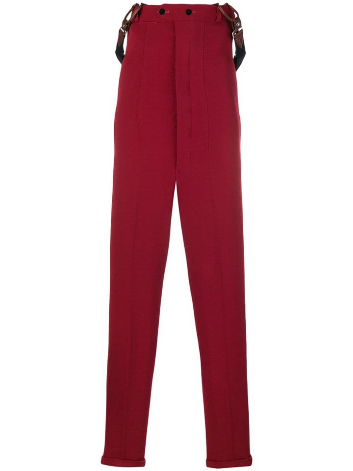 Jean Paul Gaultier Vintage Suspender Trousers - Red