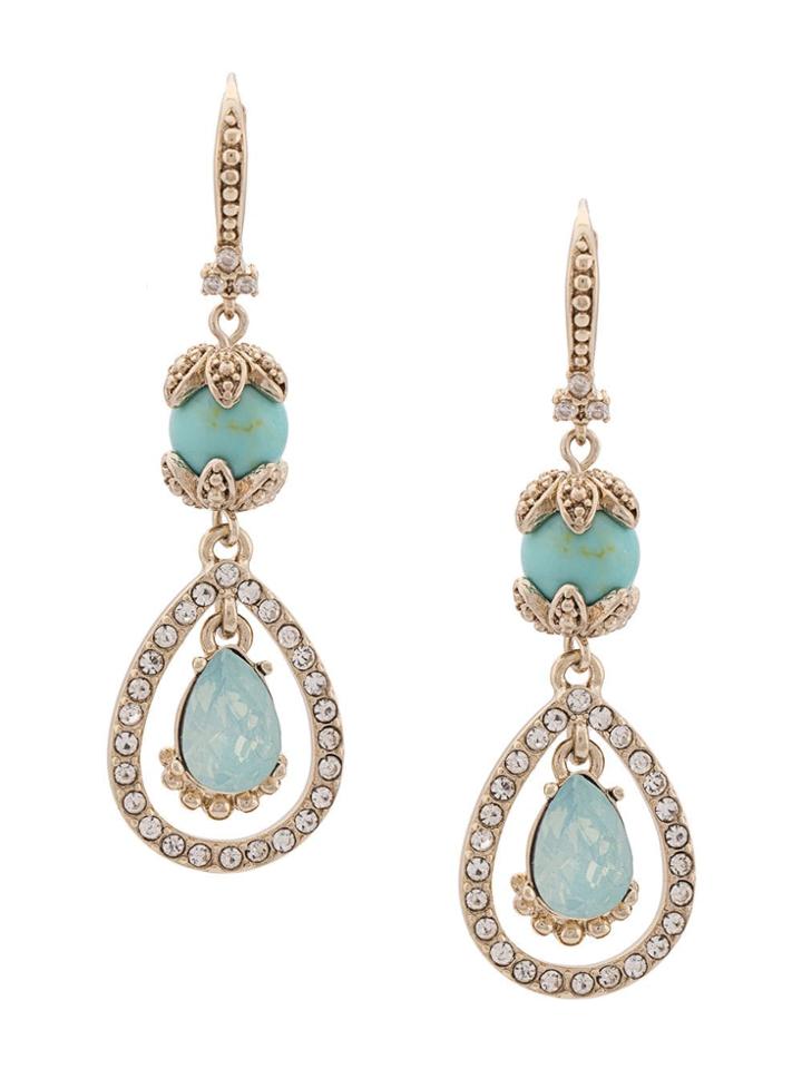 Marchesa Notte Crystal Drop Earrings - Metallic
