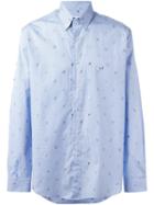 Etro Checked Animal Patch Shirt, Men's, Size: 40, Blue, Cotton