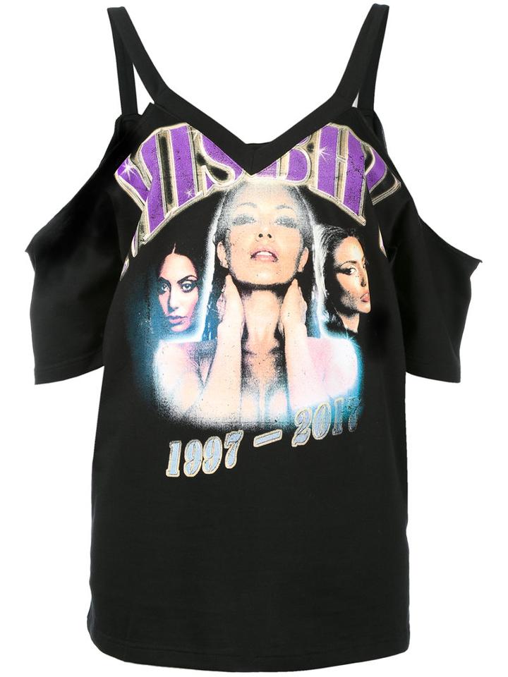 Misbhv - 2000 Off-shoulder T-shirt - Women - Cotton - M, Black, Cotton