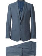 Dolce & Gabbana Formal Three-piece Suit, Men's, Size: 48, Blue, Spandex/elastane/acetate/cupro/virgin Wool