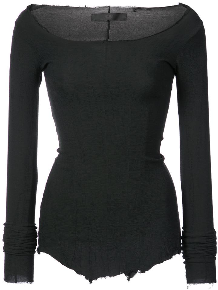 Marc Le Bihan Longsleeved Scoop Neck T-shirt - Black