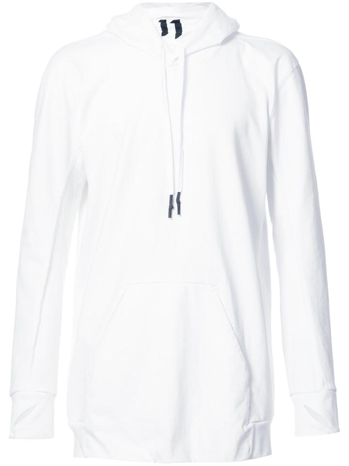 11 By Boris Bidjan Saberi - Block Print Hoodie - Men - Cotton - M, White, Cotton