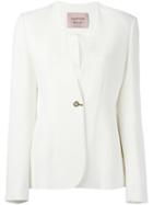 Lanvin Collarless Single Button Blazer, Women's, Size: 38, White, Viscose/cotton