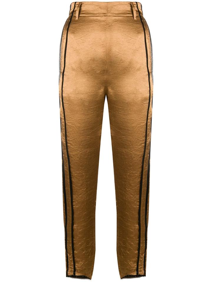 Ann Demeulemeester Cropped Tailored Trousers - Metallic