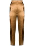 Ann Demeulemeester Cropped Tailored Trousers - Metallic