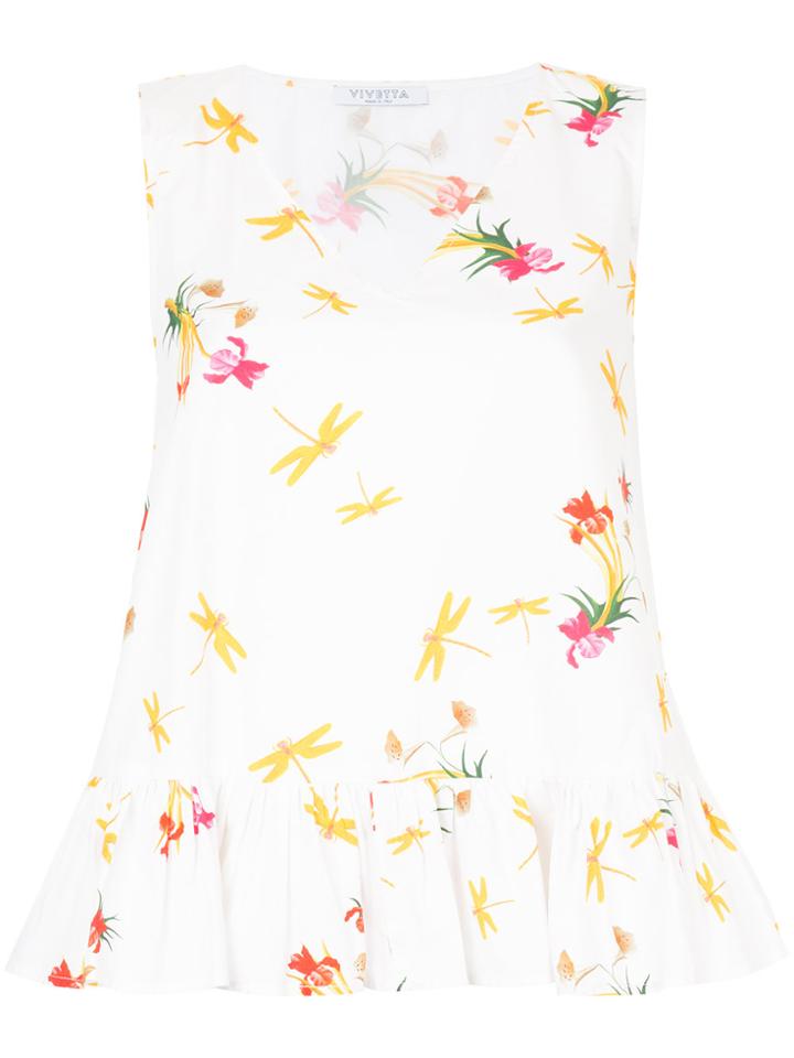 Vivetta Dragonfly Print Tank Top - White