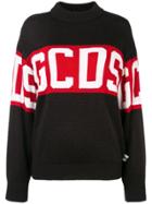 Gcds Logo Instarsia Sweater - Black