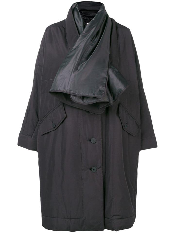 Pleats Please By Issey Miyake Scarf Raincoat - Black