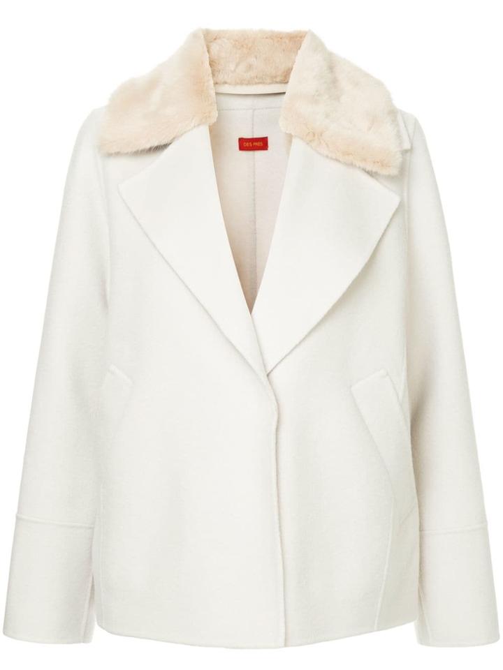 Des Prés Fax Fur Collar Coat - Neutrals