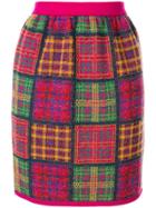 Yves Saint Laurent Pre-owned Checked Plaid Knitted Skirt -