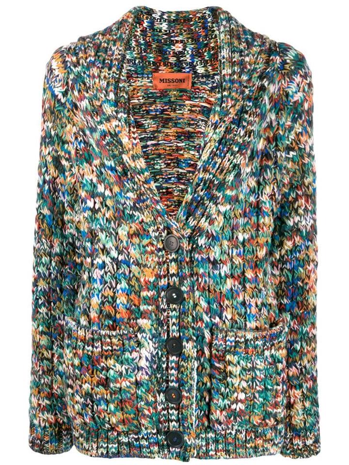 Missoni Mottled Knit Cardigan - Green