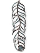 Nikos Koulis Long Peacock Feather Ring, Women's, Size: 53, Black