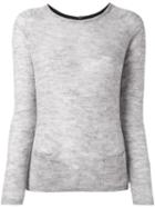 Sun 68 Back Button Fine Knit Jumper, Women's, Size: Xl, Grey, Polyamide/alpaca/merino