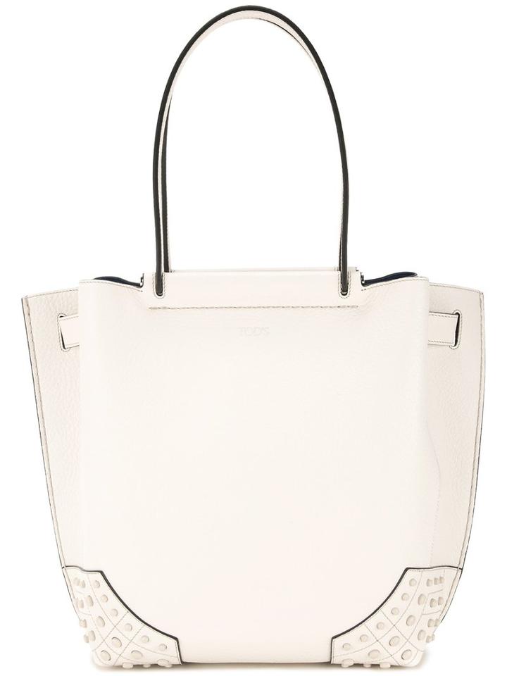 Tod's Wave Tote, Women's, White, Calf Leather