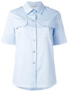 Stella Mccartney Short Sleeve Military Shirt, Women's, Size: 44, Blue, Cotton