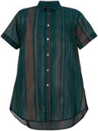 Sacai Striped Voile Shirts - Green