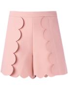 Msgm Scalloped Shorts, Women's, Size: 38, Pink/purple, Polyester/spandex/elastane/viscose